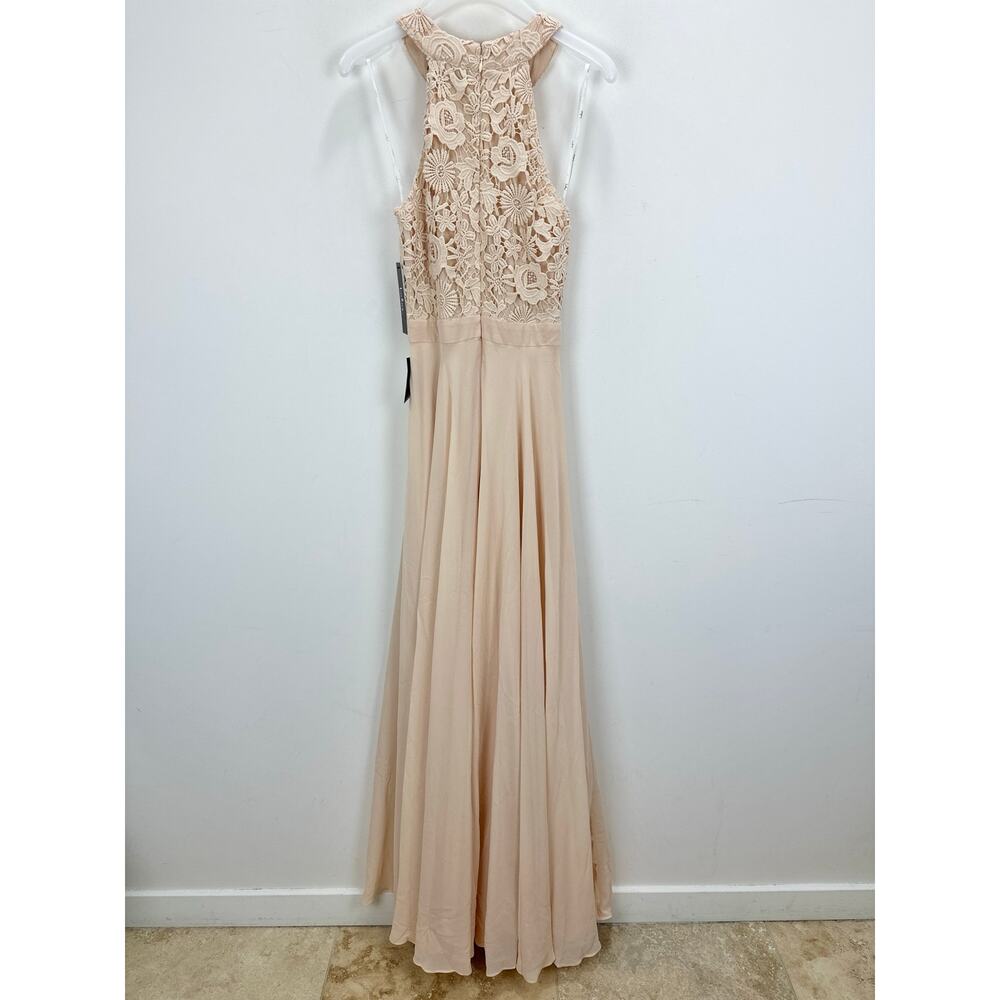 Lulus Picture Perfect Blush Lace Maxi Dress Formal Evening Bridesmaid Small NWT - Picture 13 of 14